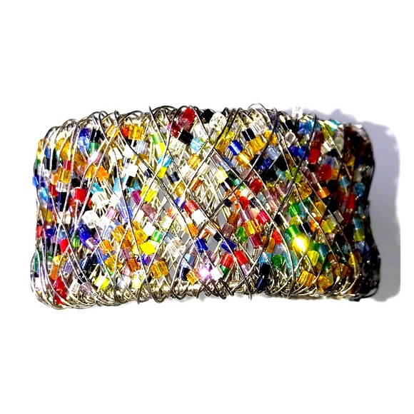 Rainbow Beaded Cuff - Picture 3 of 8